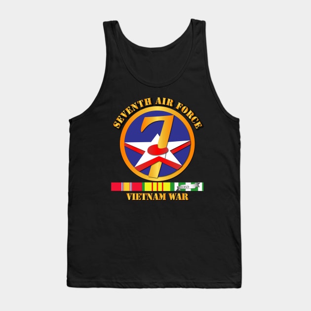 USAF -  SSI - Seventh Air Force w VN SVC Ribbons Tank Top by twix123844